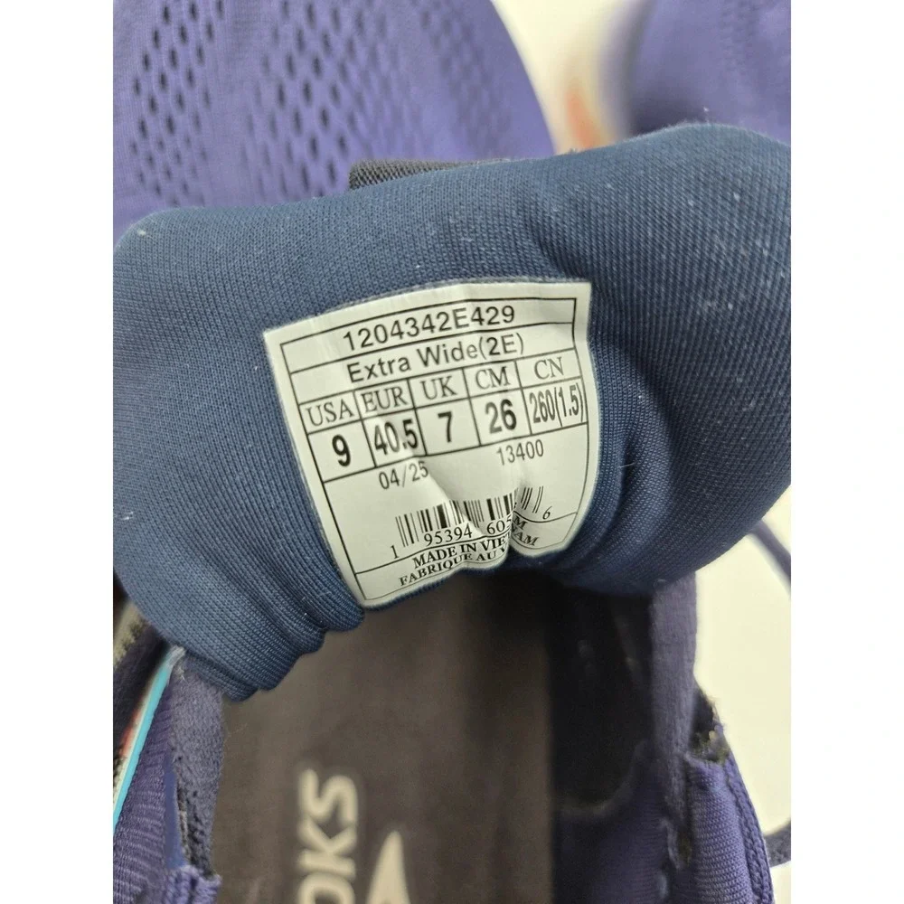 Brooks Glycerin 22 Womens Size 9 2E Running Shoes‎ Navy Purple Blue Coral